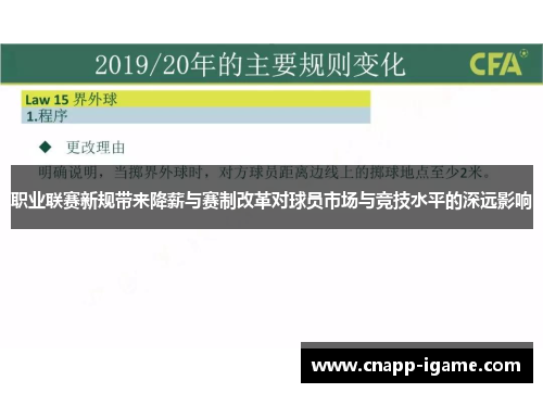 职业联赛新规带来降薪与赛制改革对球员市场与竞技水平的深远影响