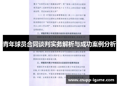 青年球员合同谈判实务解析与成功案例分析